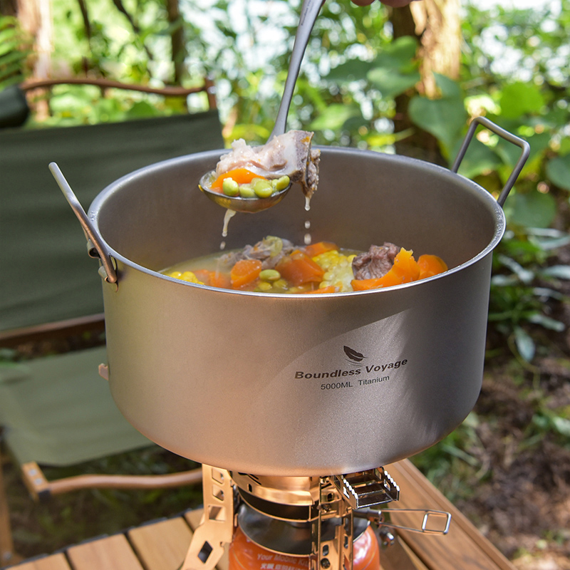 Camping Cooking Utilities - Boundless Voyage Titanium Pot 5.0L pentola