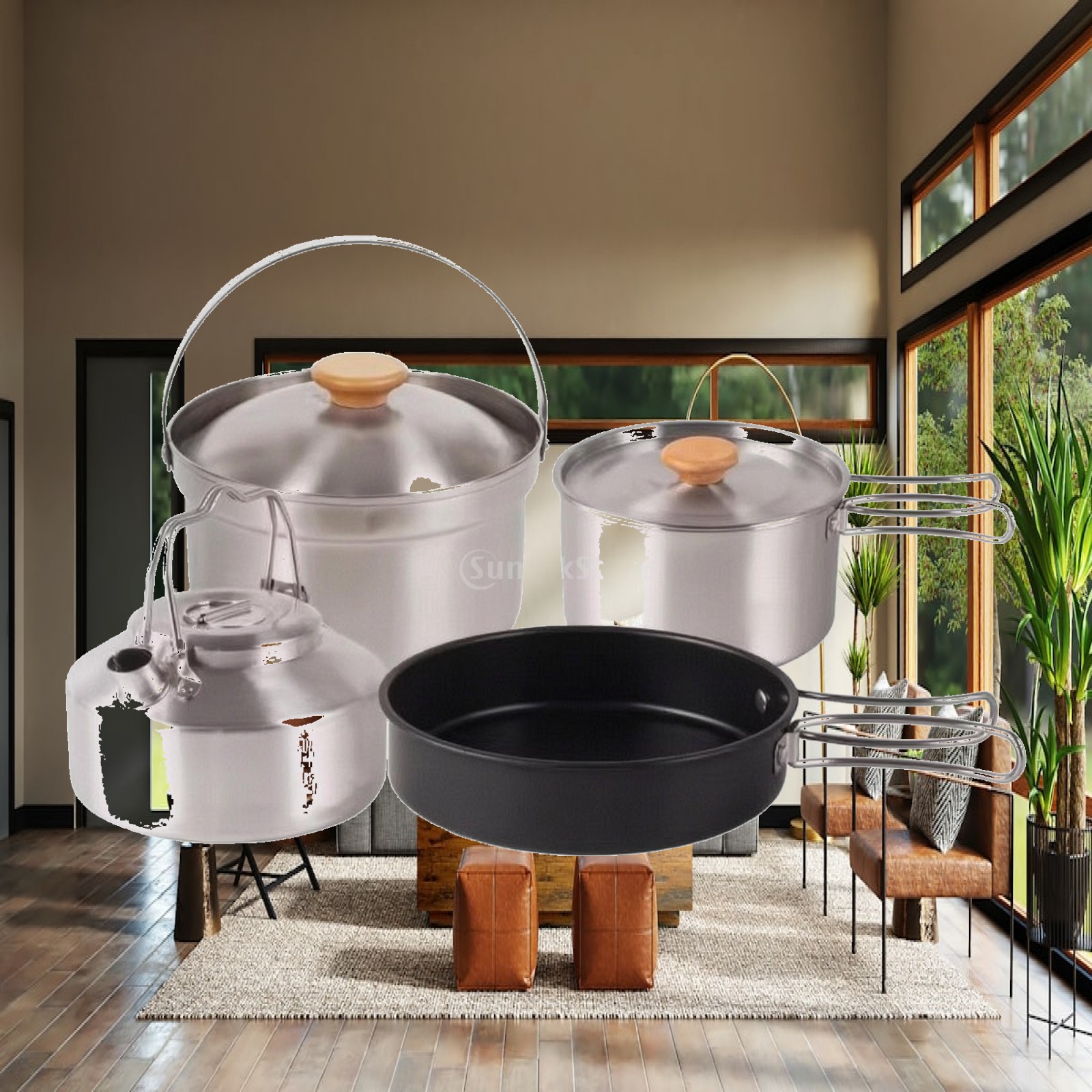 Camping Cooking Set With Kettle - Set da Cucina da Campeggio in