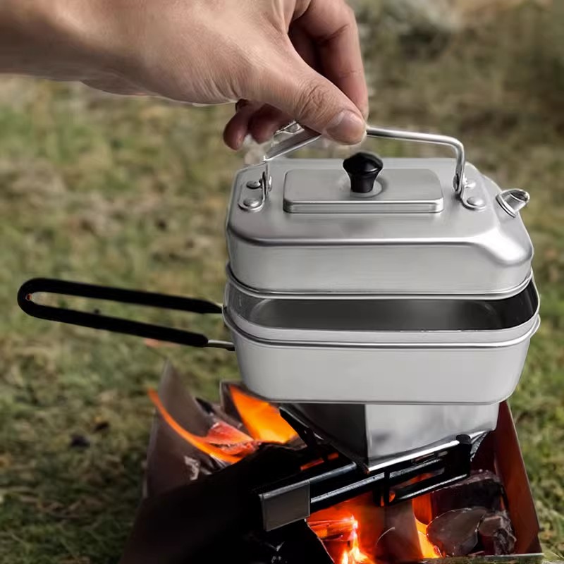 Camping Cooking Pot Set - Ultraleggero portatile Picnic campeggio bollitore turistico