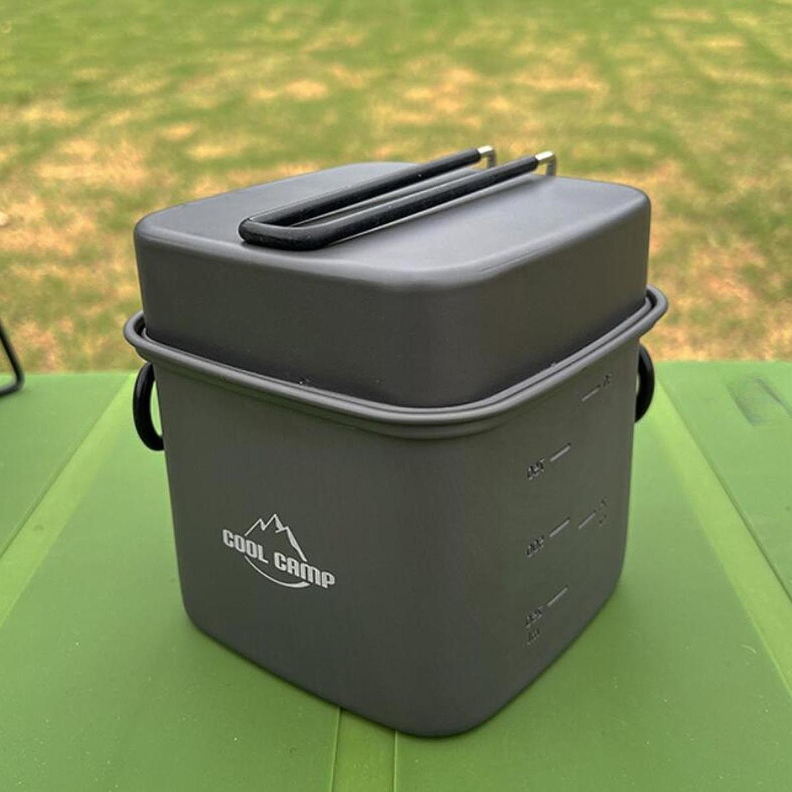 Camping Cooking Pot Set - Set di Pentole da Campeggio, Padella