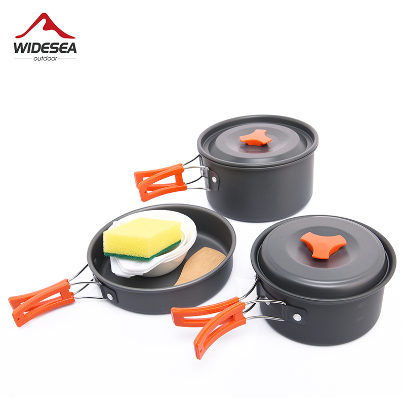 Camping Cooking Set With Kettle - Widesea Set di pentole da campeggio