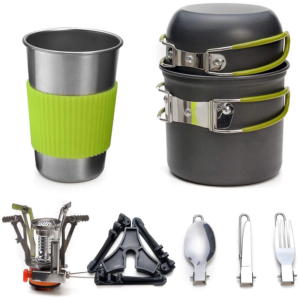 Camping Cooking Pot Set - Kit di pentole da campeggio con