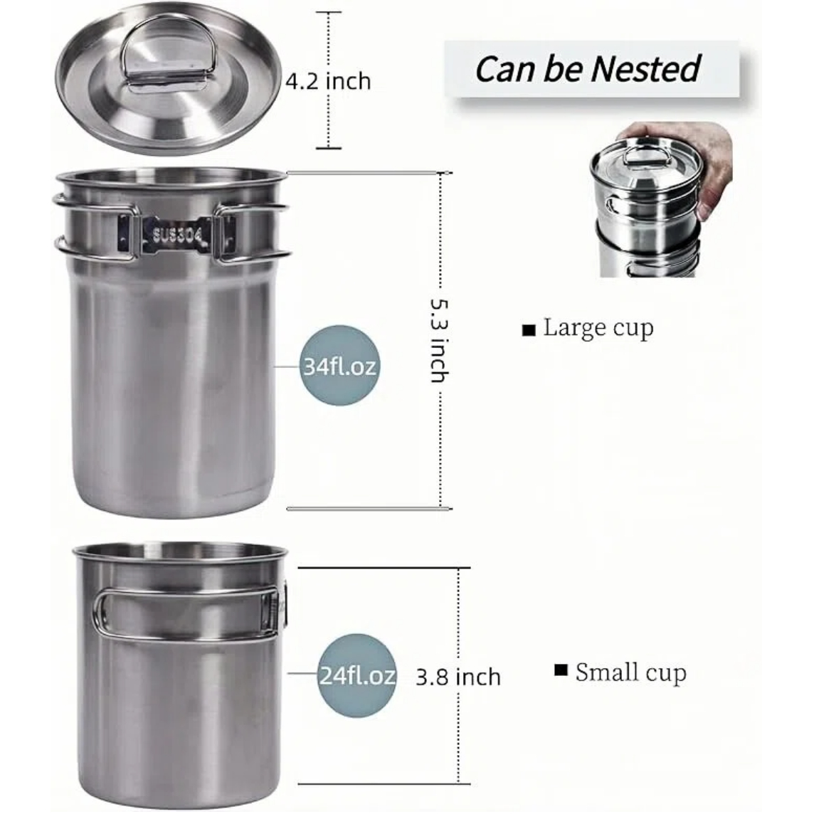 Tazze pieghevoli da campeggio, - Camping Cooking Pot Set recensione e prezzo