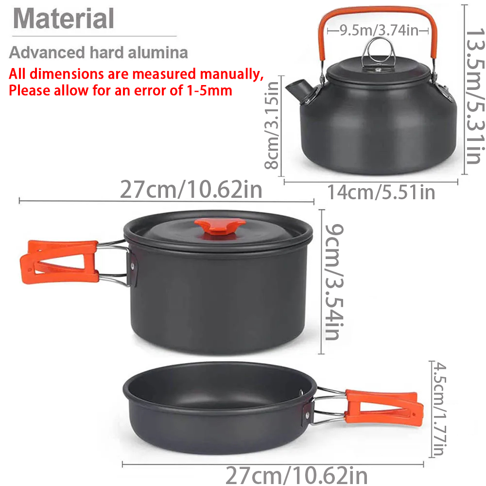 1 pz/1 set kit di pentole da c - Camping Cooking Pot Set recensione e prezzo