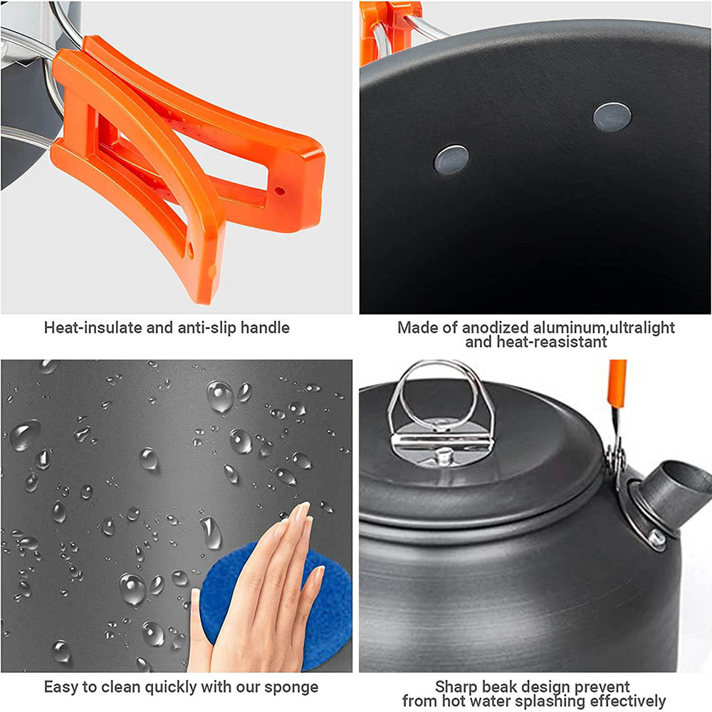 1 pz/1 set kit di pentole da c - Camping Cooking Pot Set recensione e prezzo