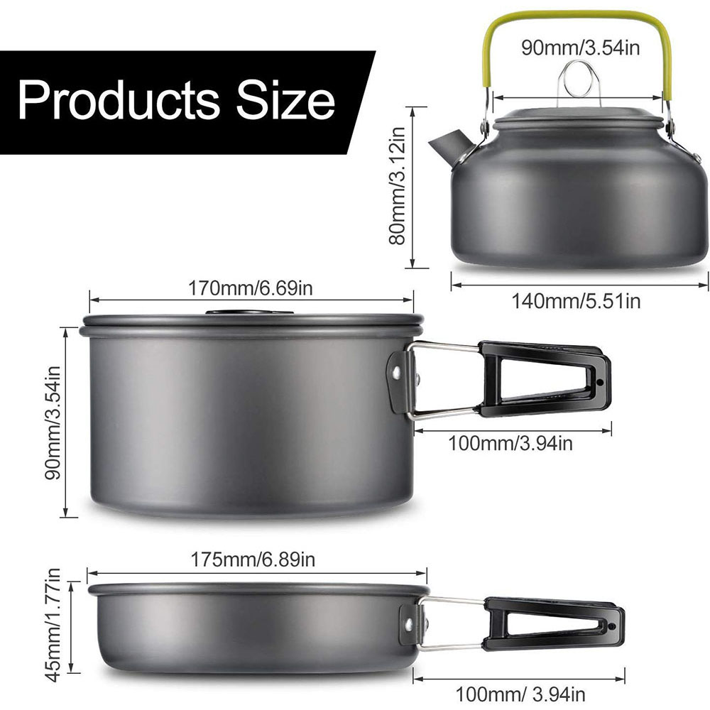 Set di utensili da cucina per  - Camping Cooking Pot Set recensione e prezzo